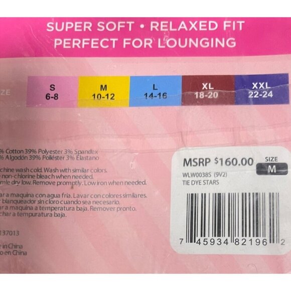 Wildfox $160 Lounge Set Medium Tie Dye Stars Sweatshirt & Shorts NWT - Picture 6 of 6